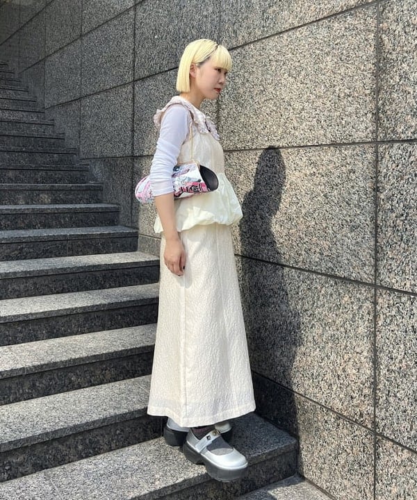 あさひさんの「BEAMS WOMEN｜バルーン ペプラム ワンピース」を使ったコーディネート