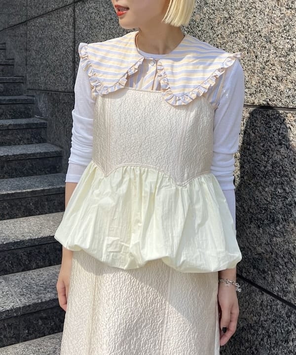 あさひさんの「BEAMS WOMEN｜バルーン ペプラム ワンピース」を使ったコーディネート