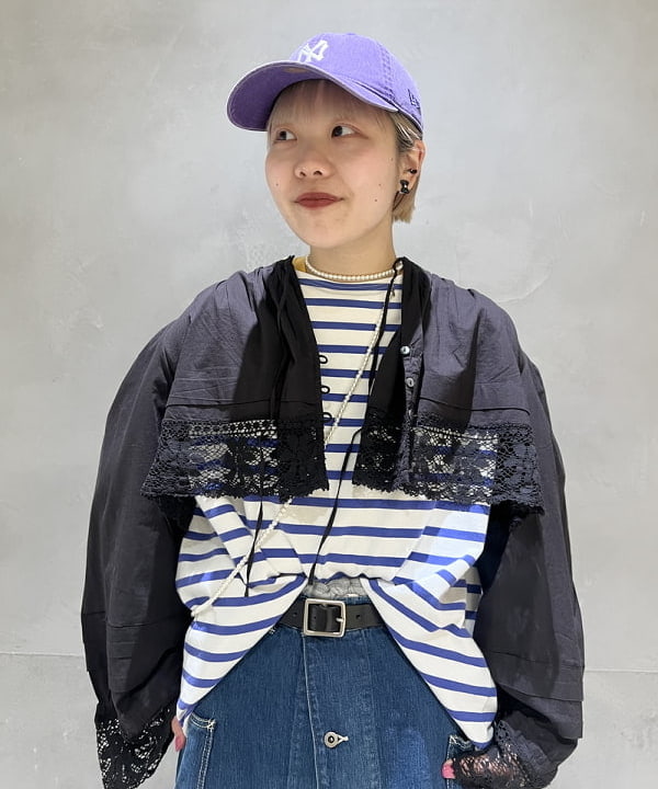 yokoyama shionさんの「BEAMS WOMEN｜ヴィンテージ レース ブラウス」を使ったコーディネート