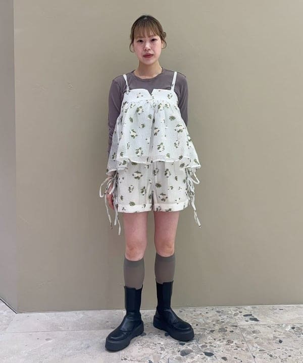 CAROLINA GLASER パンツ シフォンティアード レディース