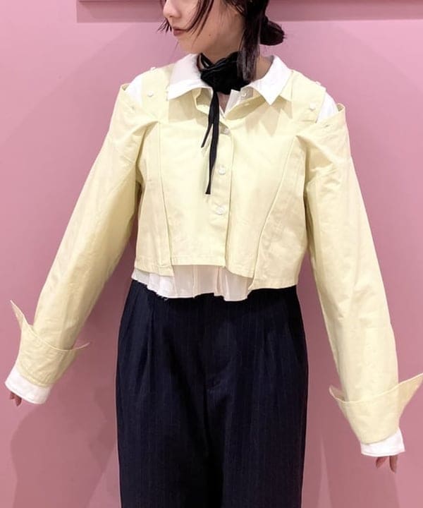 晶さんの「BEAMS WOMEN｜ショルダー オープン シャツ」を使ったコーディネート