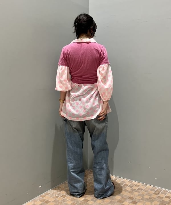 小原 もこさんの「BEAMS WOMEN｜【別注】Lee / ダメージ & リペア ペインター パンツ」を使ったコーディネート