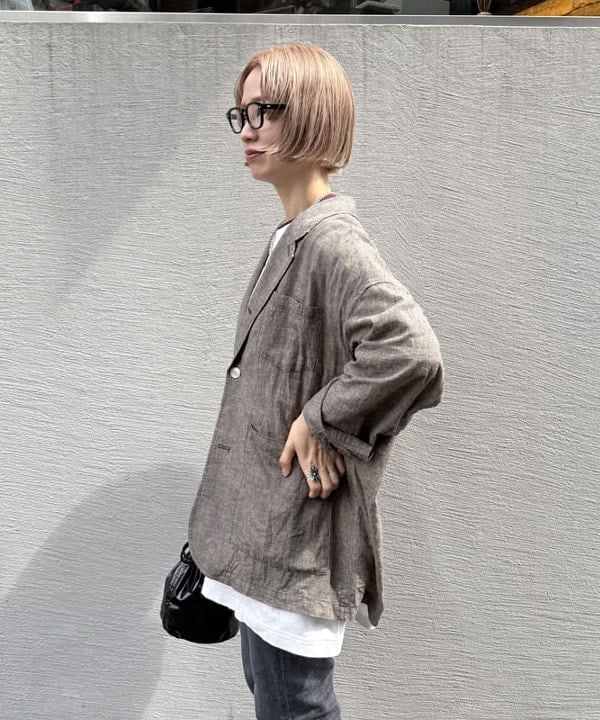 Kaoru Sakumaさんの「BEAMS WOMEN｜ストライプ チェック ビッグ ジャケット」を使ったコーディネート