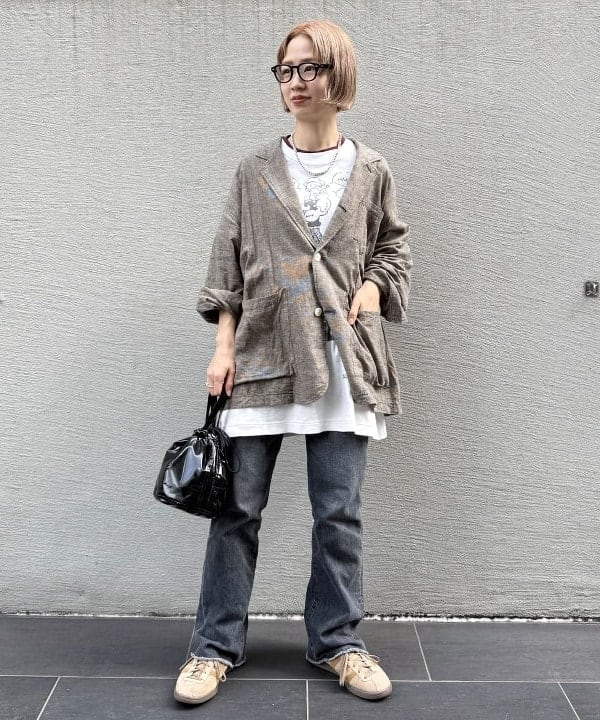 Kaoru Sakumaさんの「BEAMS WOMEN｜ストライプ チェック ビッグ ジャケット」を使ったコーディネート