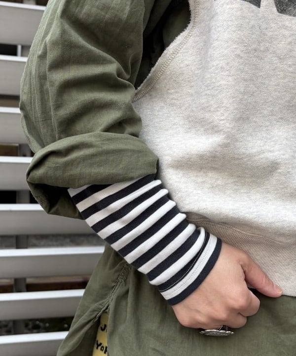 つぼさんの「BEAMS WOMEN｜BEAMS BOY / フライス 1cm ボーダー」を使ったコーディネート
