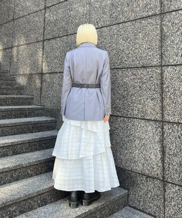 あさひさんの「BEAMS WOMEN｜サッカー チェック ティアード スカート」を使ったコーディネート