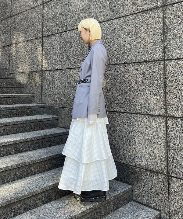 あさひさんの「BEAMS WOMEN｜サッカー チェック ティアード スカート」を使ったコーディネート