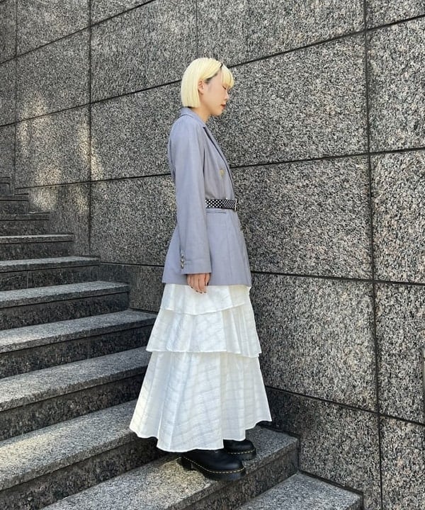 あさひさんの「BEAMS WOMEN｜サッカー チェック ティアード スカート」を使ったコーディネート