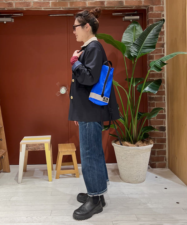 エノモト アミさんの「BEAMS WOMEN｜maturely / ダブル ブレステッド ノーカラー チェンジ ボタン ジャケット」を使ったコーディネート