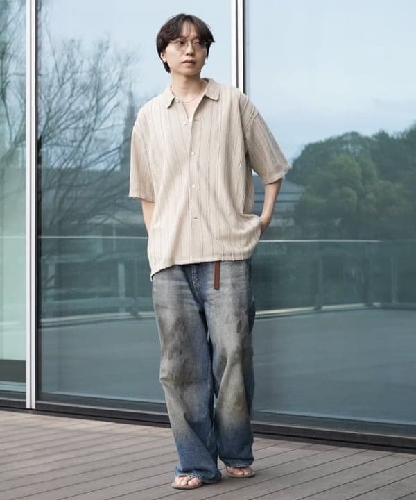 SUDOさんの「BEAMS WOMEN｜メッシュ オープンカラーシャツ」を使ったコーディネート