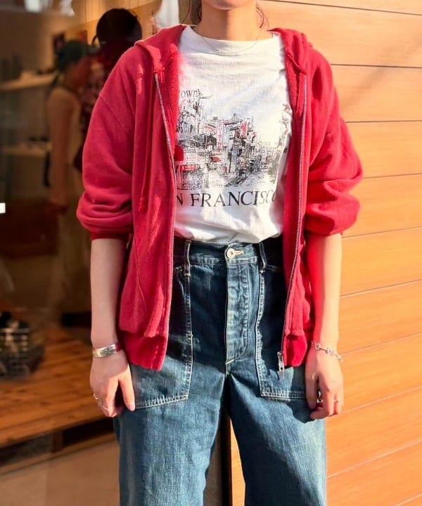 SHINAGAWAさんの「BEAMS WOMEN｜【別注】Healthknit × maturely / トンプキンス フルジップ パーカー」を使ったコーディネート