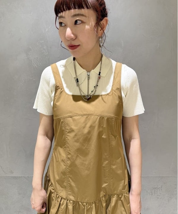 庭野 優紀さんの「BEAMS WOMEN｜ハーフスリーブ ジップ ポロ カーディガン」を使ったコーディネート