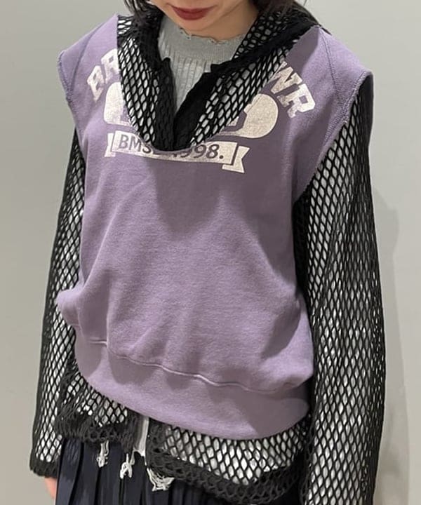 加歩さんの「BEAMS WOMEN｜ビッグ メッシュ フーディー」を使ったコーディネート