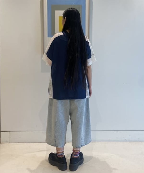 ayaさんの「BEAMS WOMEN｜メッシュ ナンバーロゴ ビッグ Tシャツ」を使ったコーディネート