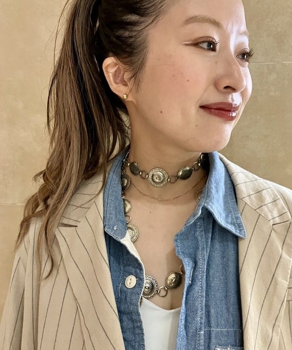 吉田　真実さんの「ピンストライプ ダブル ジャケット」を使ったコーディネート