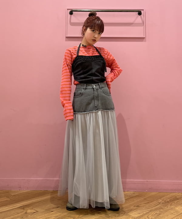 シオンさんの「BEAMS WOMEN｜ORCIVAL / シースルー ボーダー Tシャツ」を使ったコーディネート