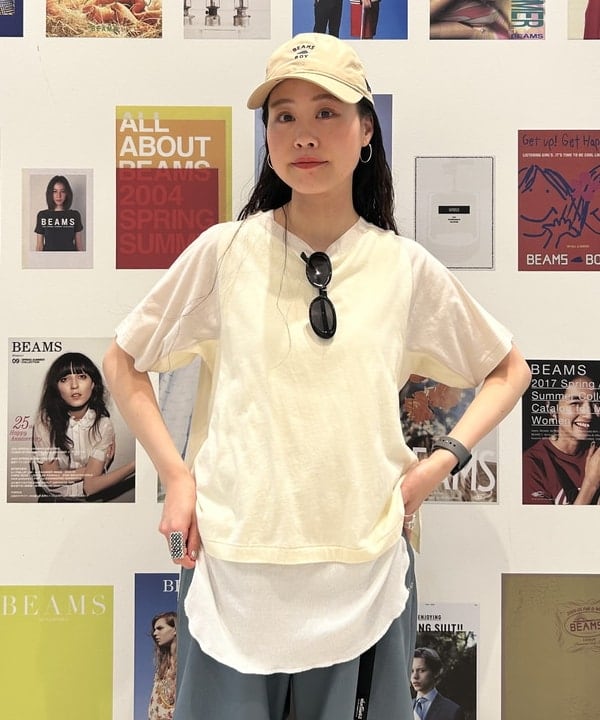 清水 彩乃さんの「BEAMS WOMEN｜【別注】NEW ERA / BB ロゴ タイプライター キャップ」を使ったコーディネート