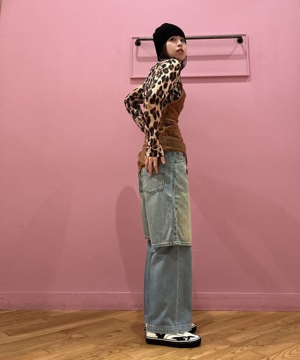 リズさんの「BEAMS WOMEN｜シアー プリント クルーネック Tシャツ」を使ったコーディネート