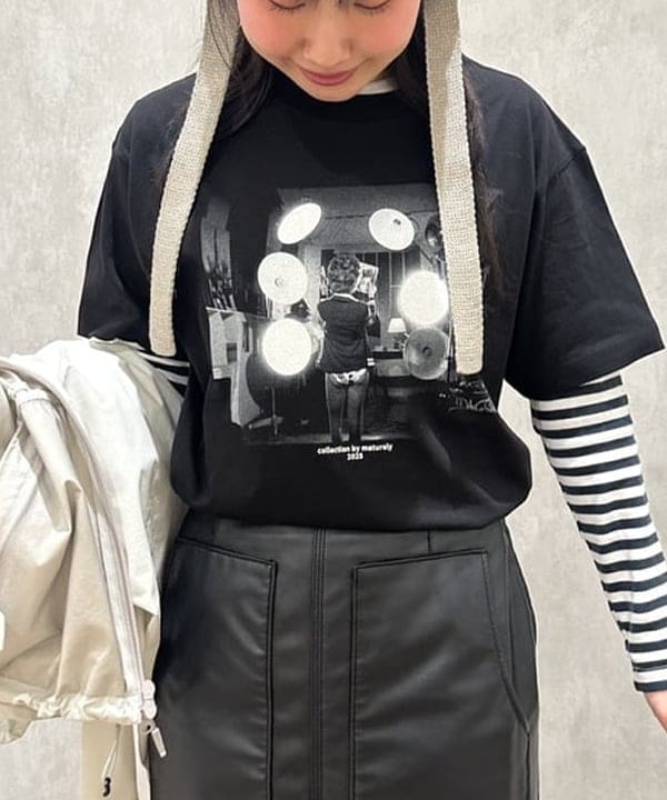 ハナイさんの「BEAMS WOMEN｜maturely / ジャン=リュック・ゴダール プリント Tシャツ」を使ったコーディネート