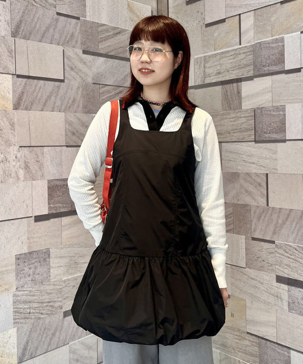 ちかたいらさんの「タフタ バルーン ミニ ワンピース」を使ったコーディネート