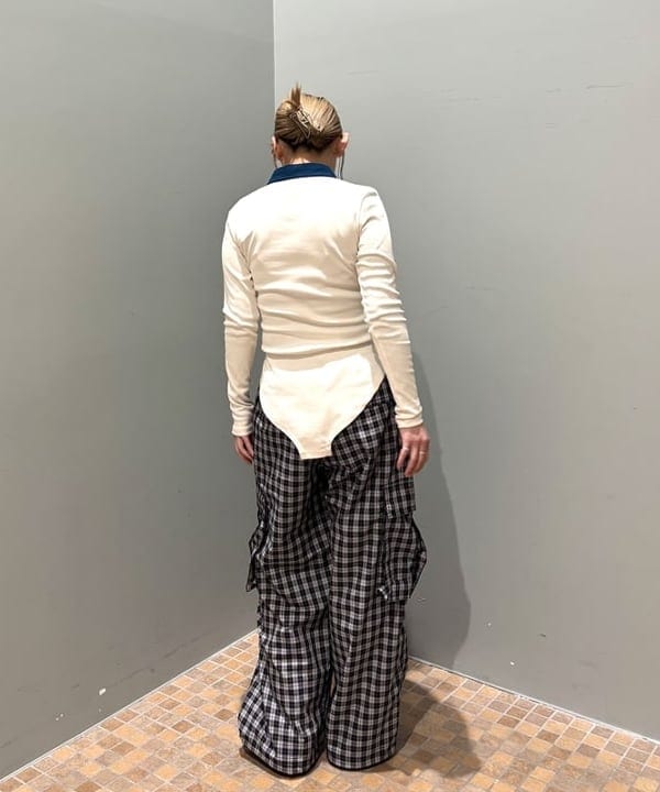 あすかさんの「BEAMS WOMEN｜チェック カーゴ イージーパンツ」を使ったコーディネート