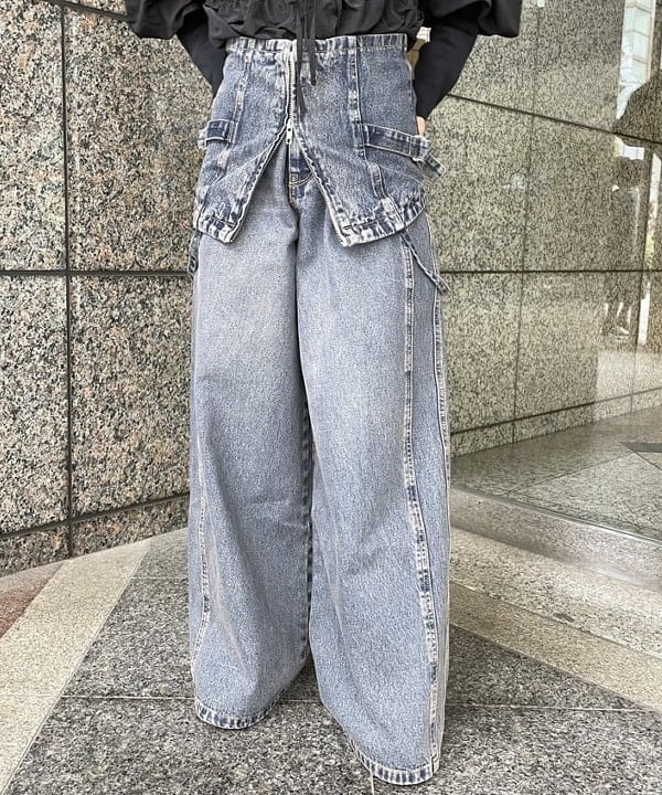 まゆちゃんさんの「BEAMS WOMEN｜デニム ジップ ビスチェ」を使ったコーディネート