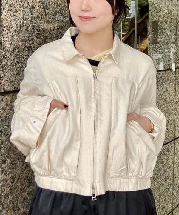 小原 もこさんの「BEAMS WOMEN｜maturely / バルーン ギャザー ブルゾン」を使ったコーディネート