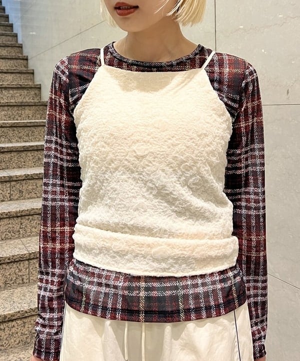 あさひさんの「BEAMS WOMEN｜シアー プリント クルーネック Tシャツ」を使ったコーディネート