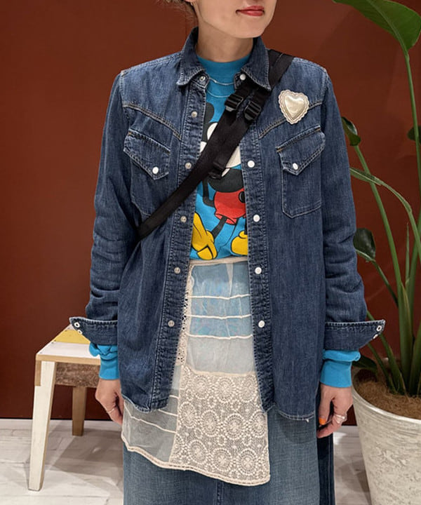 優意さんの「BEAMS WOMEN｜orSlow / 30's ペインター ロング デニム スカート」を使ったコーディネート