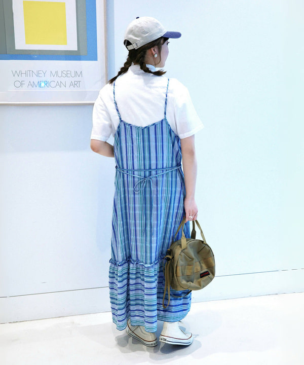 Joさんの「BEAMS WOMEN｜ストライプ キャミ ワンピース」を使ったコーディネート