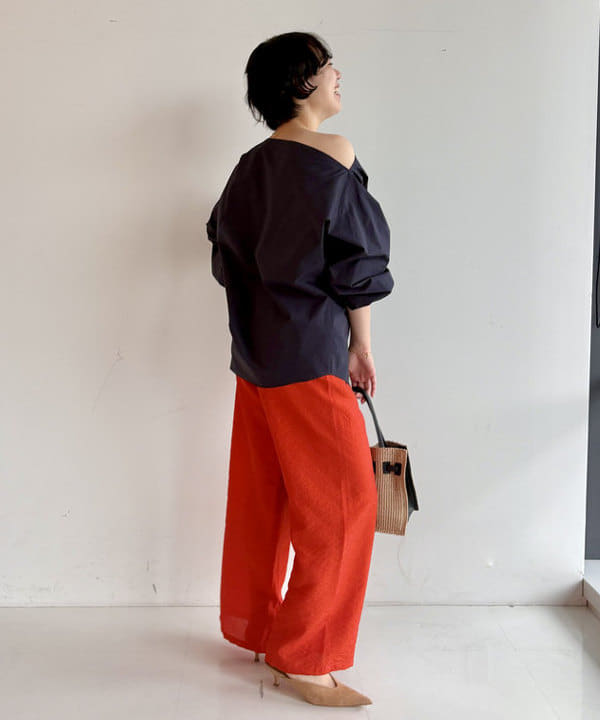 ゆうかさんの「BEAMS WOMEN｜レーヨン リネン ドローストリング パンツ」を使ったコーディネート