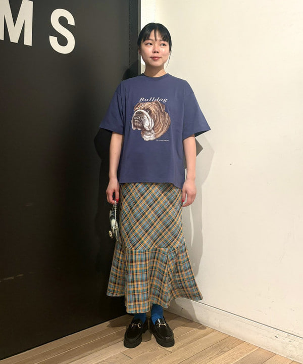 sakuraさんの「BEAMS WOMEN｜チェック キリカエ マーメイド スカート」を使ったコーディネート