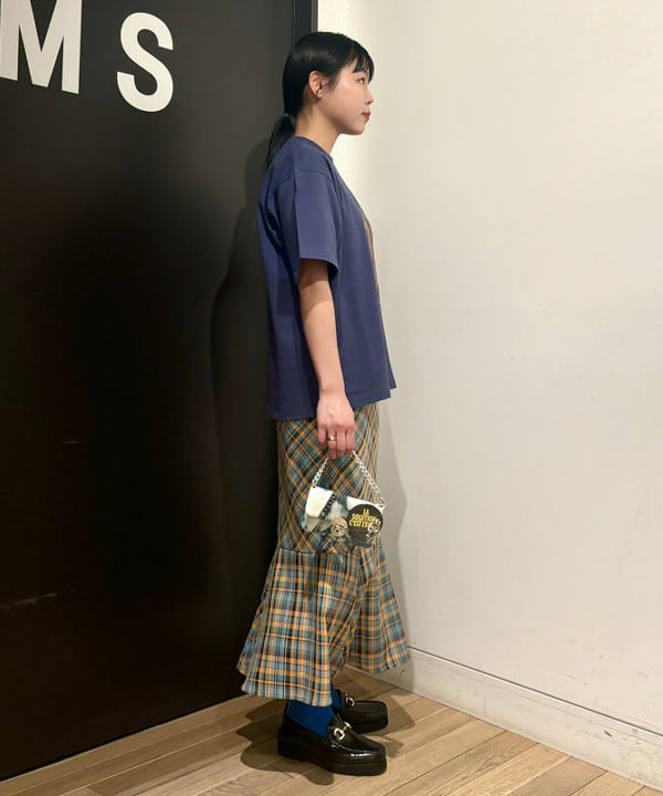sakuraさんの「BEAMS WOMEN｜チェック キリカエ マーメイド スカート」を使ったコーディネート