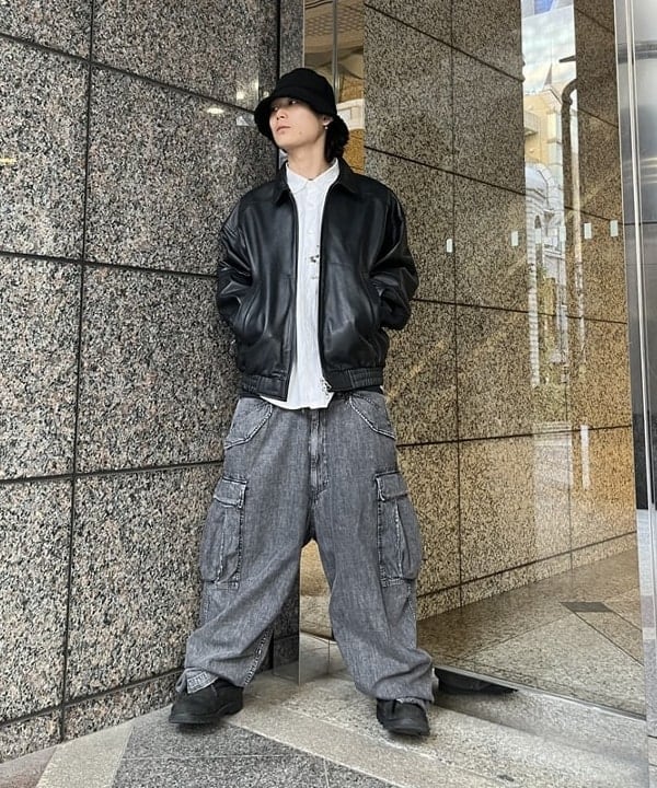 菊田 悠さんの「BEAMS WOMEN｜レザー ブルゾン」を使ったコーディネート