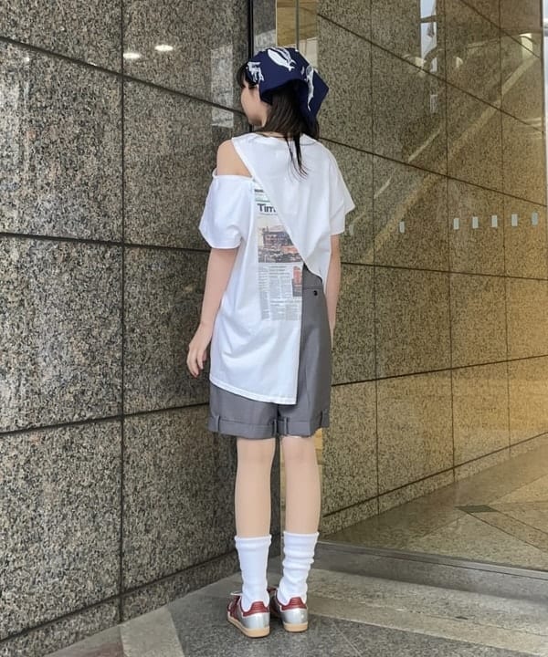 加歩さんの「BEAMS WOMEN｜1タック ワイド ハーフパンツ」を使ったコーディネート
