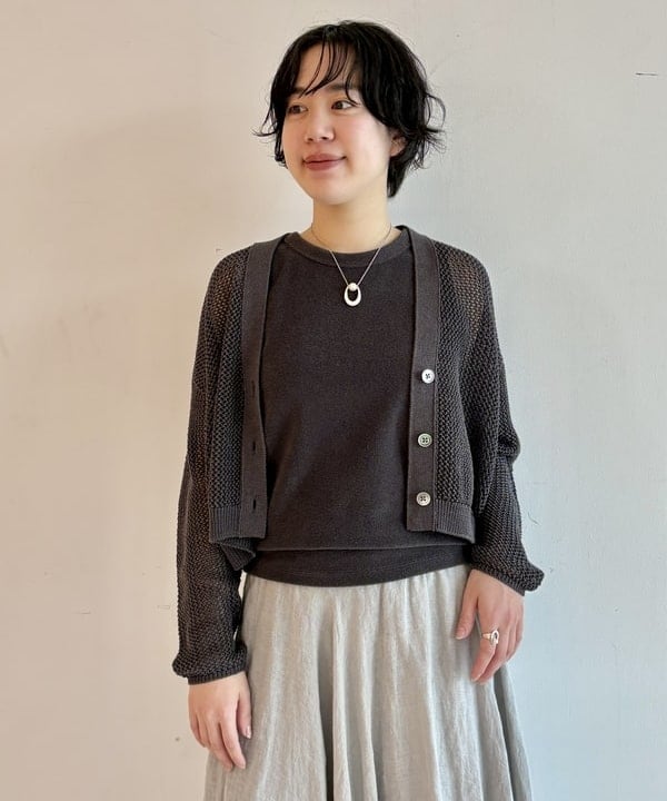 ゆうかさんの「BEAMS WOMEN｜ギマコットン Vネック カーディガン」を使ったコーディネート