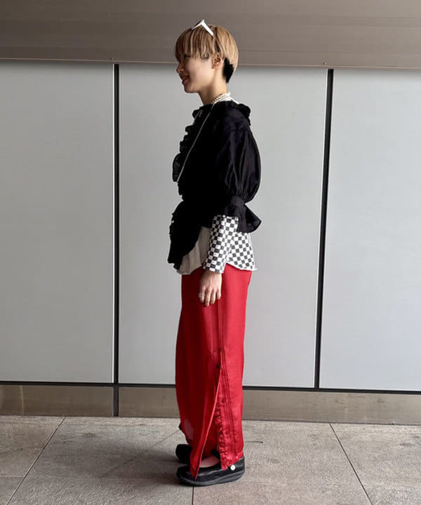 みりさんの「コットン リネン フリル ギャザー ショートスリーブ」を使ったコーディネート