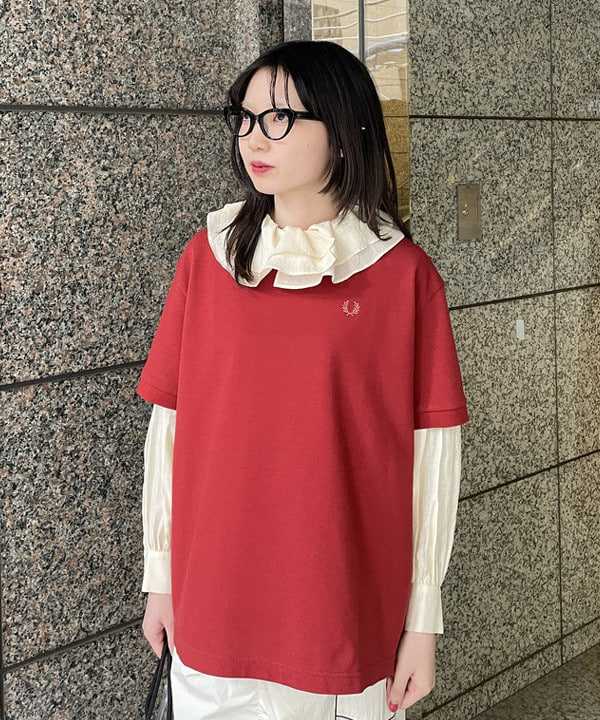 加歩さんの「BEAMS WOMEN｜【別注】FRED PERRY / Reluxed Pique T-shirt」を使ったコーディネート