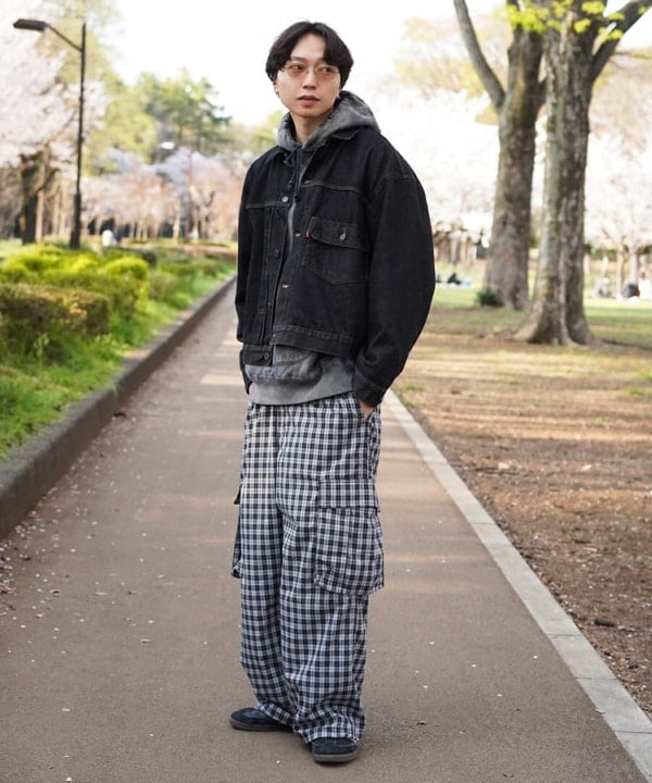 SUDOさんの「BEAMS WOMEN｜チェック カーゴ イージーパンツ」を使ったコーディネート