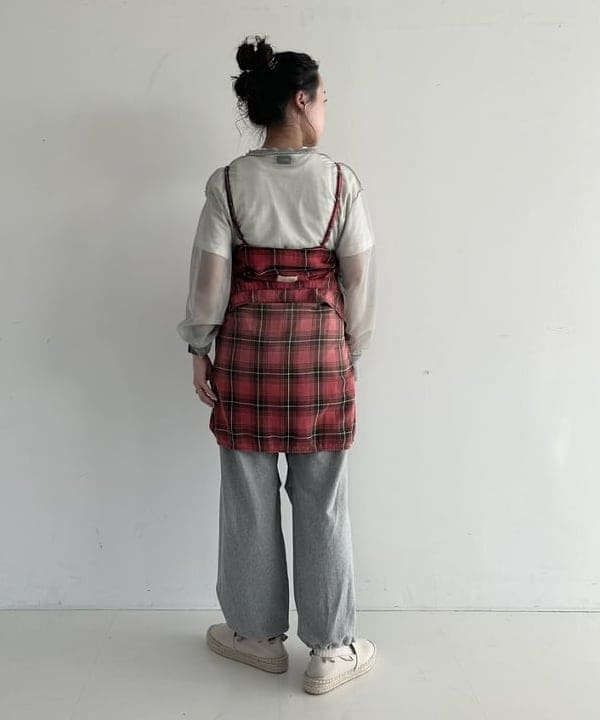 清水 彩乃さんの「BEAMS WOMEN｜maturely / レーヨン ブリーチ チェック シャツ」を使ったコーディネート