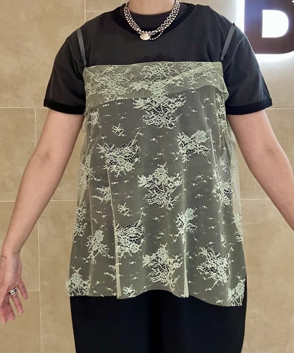 すぎやま えみさんの「maturely / トリコット シフォン レース キャミソール」を使ったコーディネート