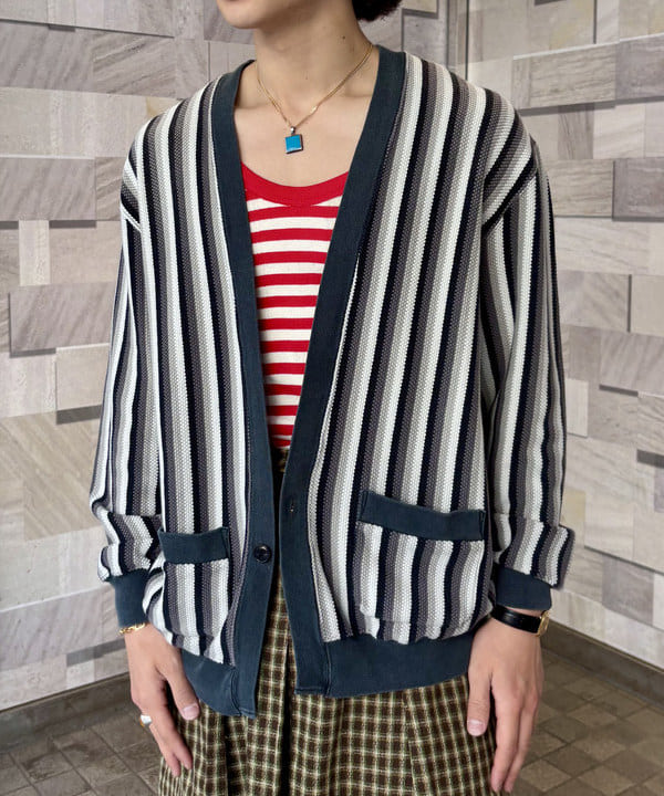アキヤマさんの「【別注】REMI RELIEF / Cotton Kanoko Cardigan Stripe」を使ったコーディネート