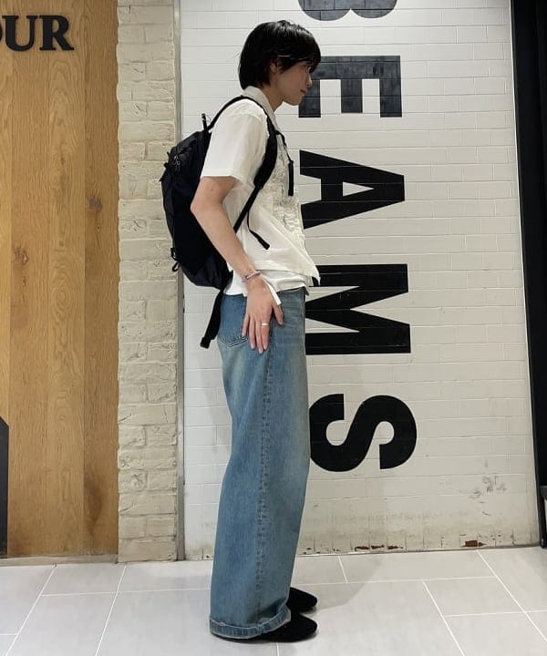 マツミヤさんの「BEAMS WOMEN｜ドビー フリル ショートスリーブ」を使ったコーディネート