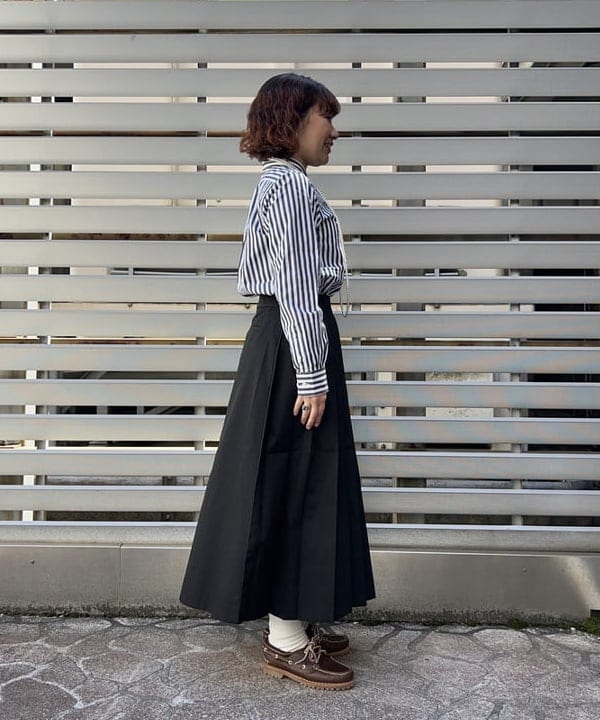 まつむさんの「BEAMS WOMEN｜ロンドンストライプ ボタンダウンシャツ」を使ったコーディネート
