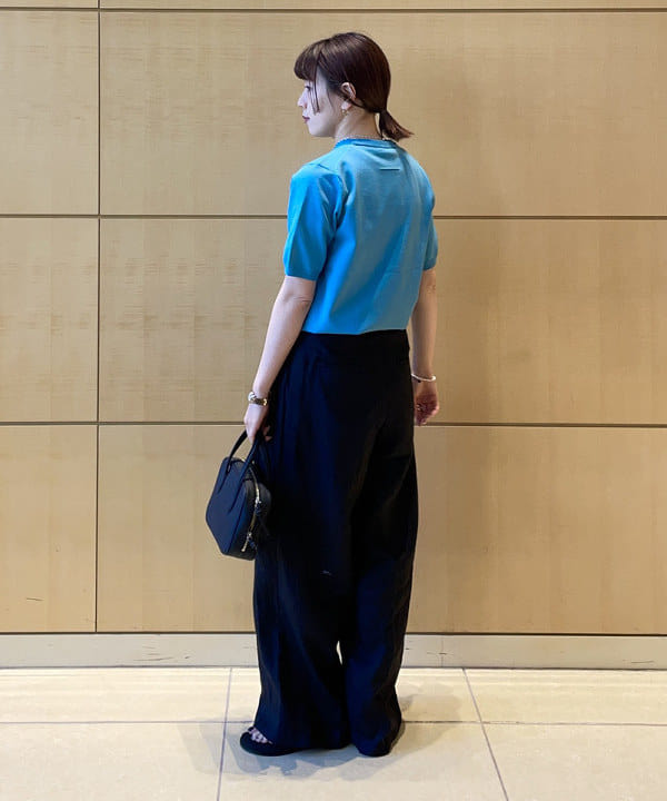 SAKAIさんの「BEAMS WOMEN｜【別注】SLOANE / 14ゲージ 天竺 ハーフスリーブ クルーネック ニット」を使ったコーディネート