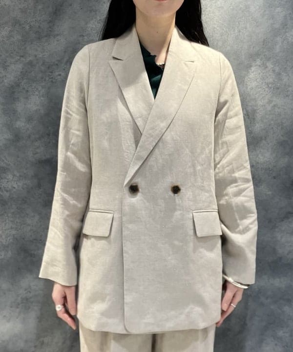 OSUMIさんの「BEAMS WOMEN｜ダブルブレスト リネン ジャケット」を使ったコーディネート