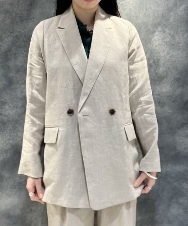 OSUMIさんの「BEAMS WOMEN｜ダブルブレスト リネン ジャケット」を使ったコーディネート