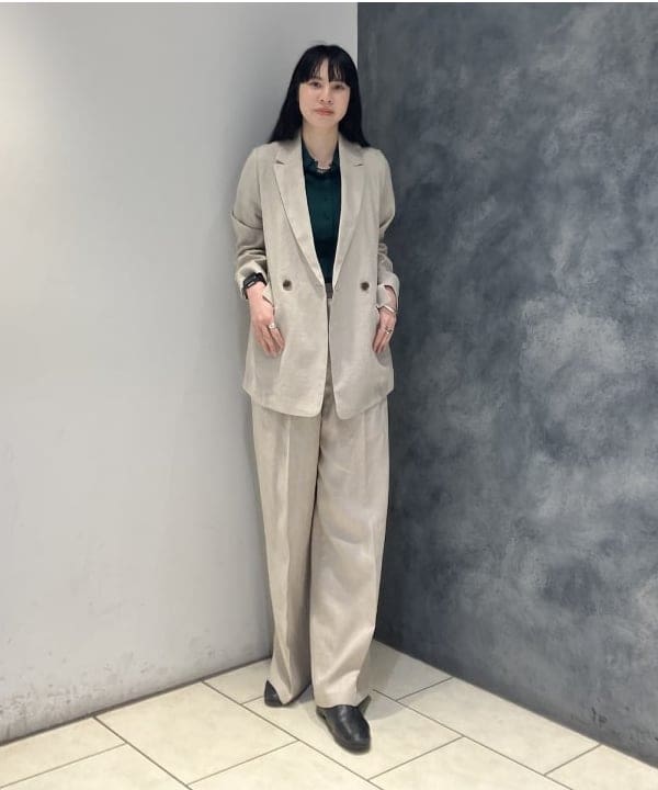 OSUMIさんの「BEAMS WOMEN｜ダブルブレスト リネン ジャケット」を使ったコーディネート
