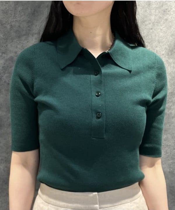 OSUMIさんの「BEAMS WOMEN｜ハーフスリーブ ポロニット」を使ったコーディネート