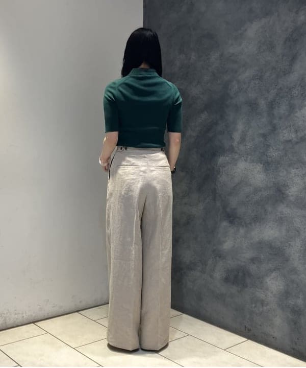 OSUMIさんの「BEAMS WOMEN｜ハーフスリーブ ポロニット」を使ったコーディネート